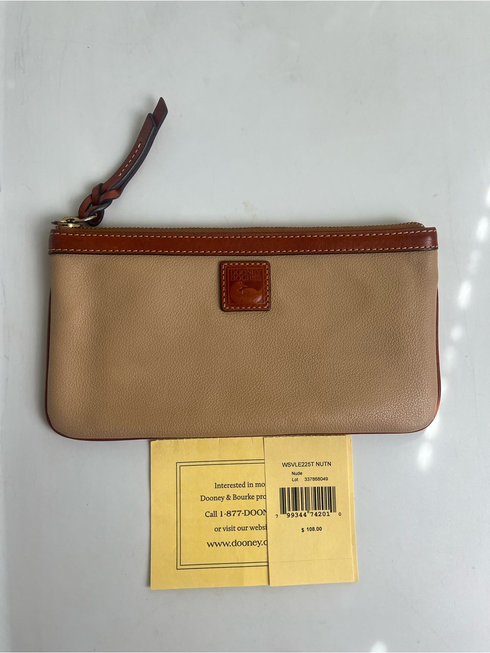 Dooney & Bourke Tan and Brown Leather Pouch
